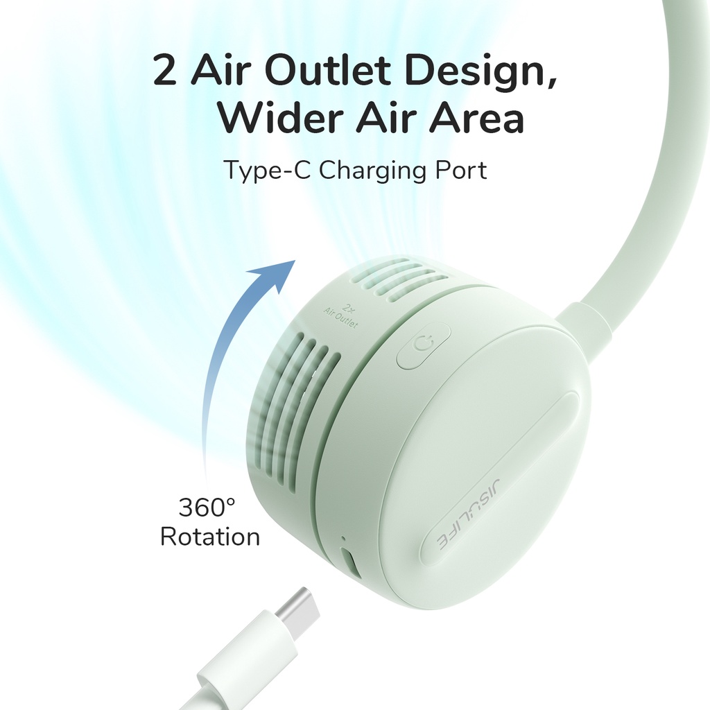 JISULIFE พัดลมคล้องคอ อุปกรณ์คู่กาย ยามอากาศร้อน เหมาะกับทุกไลฟ์สไตล์